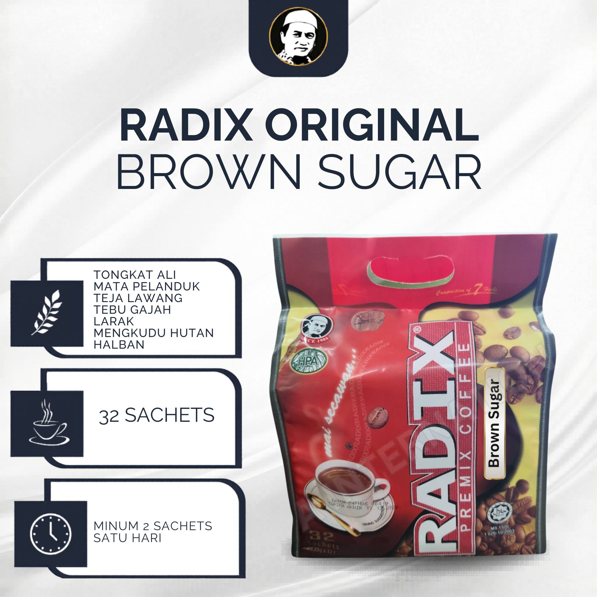 RADIX ORIGINAL BROWN SUGAR (32 Sachets)